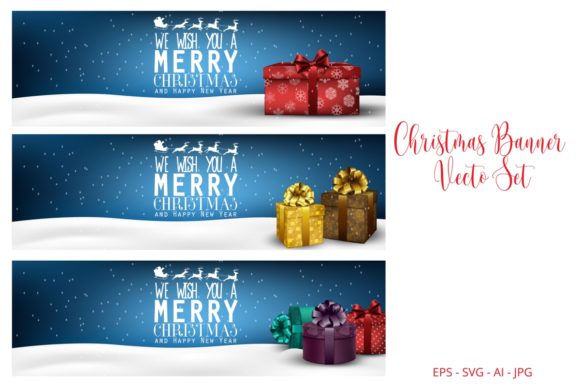 6 Christmas Banners Vector: Perfect for Graphics and Backgrounds