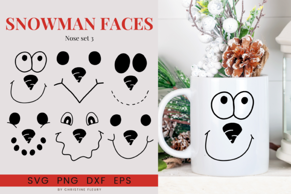 Charming Snowman Faces for Festive Embroidery