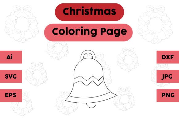 Christmas Coloring Page - Bell 01: A Versatile Graphics Asset