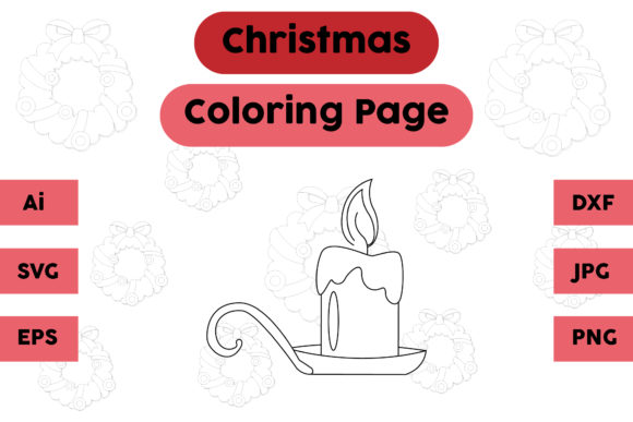 Christmas Coloring Page - Candle 01: A Festive Graphics Asset