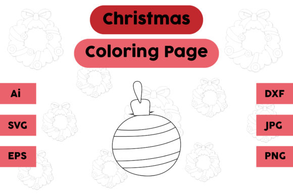 Christmas Coloring Page - Decoration 12: A Versatile Graphics Asset