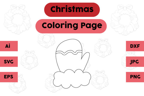 Christmas Coloring Page - Gloves 02: Perfect for Holiday Branding