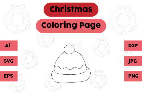 Christmas Coloring Page - Hat 07: A Versatile Graphics Asset