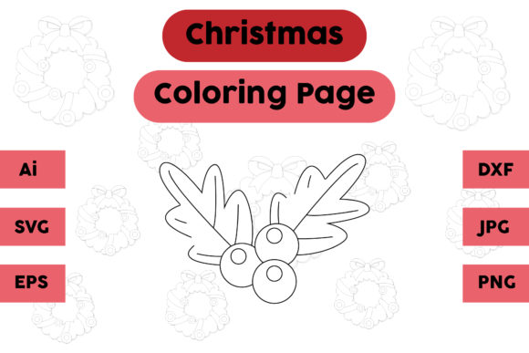 Christmas Coloring Page - Plum 01: A Versatile Graphics Asset