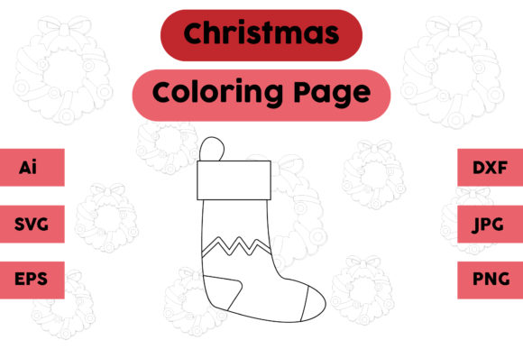 Christmas Coloring Page - Socks 04: A Versatile Graphics Asset
