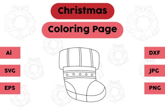 Christmas Coloring Page - Socks 09: A Festive Graphics Addition