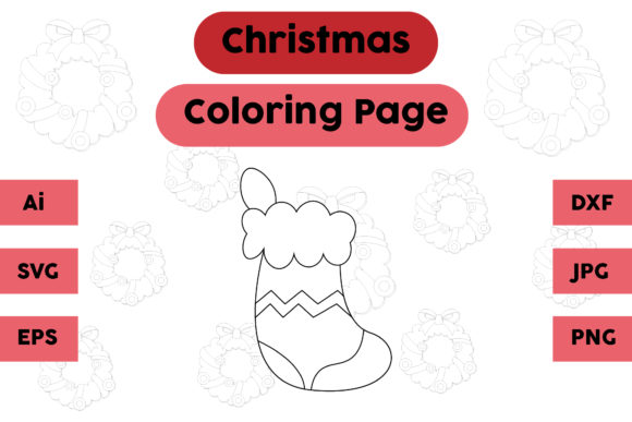 Christmas Coloring Page - Socks 2: A Versatile Graphics Asset