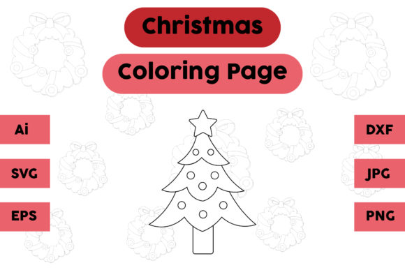 Christmas Coloring Page - Tree 01: A Festive Graphics Asset