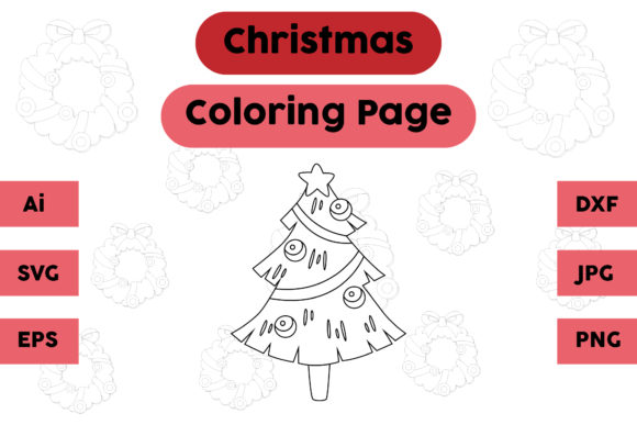 Christmas Coloring Page - Tree 03: Perfect for Holiday Graphics