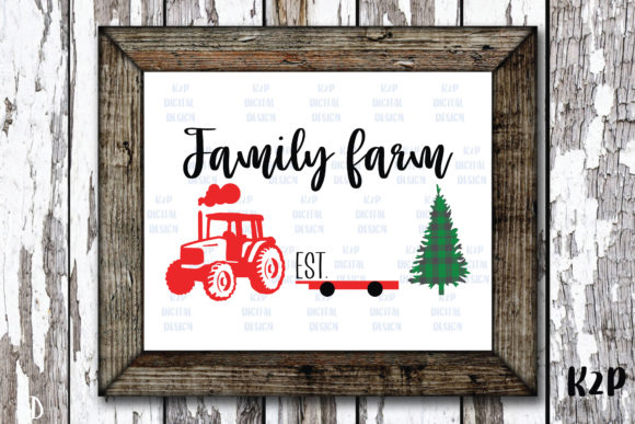 Christmas Farm Fresh Tractor Graphics for Crafts