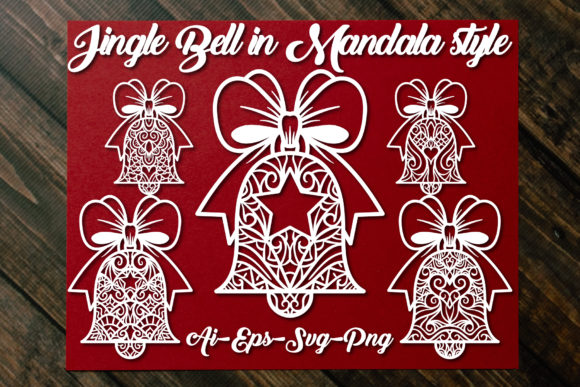 Christmas Jingle Bell in Mandala Style: A Versatile Graphics and Crafts Asset