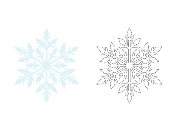 Christmas Snowflake Fill Outline Icon for Crafts & Graphics