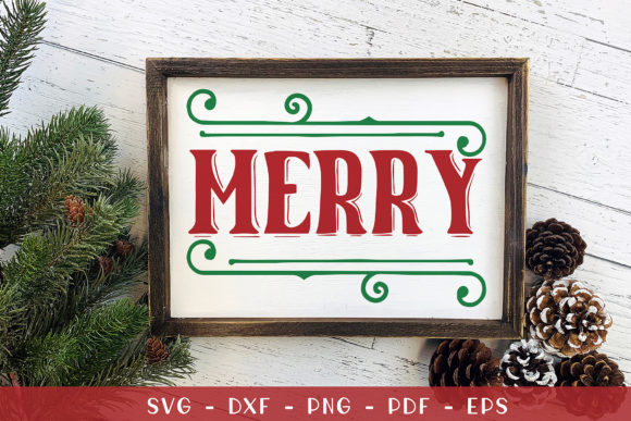 Merry, Christmas Sign: A Versatile Graphics Asset for Crafts