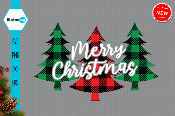 Merry Christmas Svg, Buffalo Plaid Trees: A Graphics Gem for Crafts