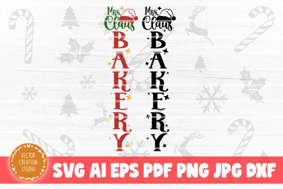 Mrs Claus Bakery Christmas Porch Sign: A Festive Graphics Asset for Crafts