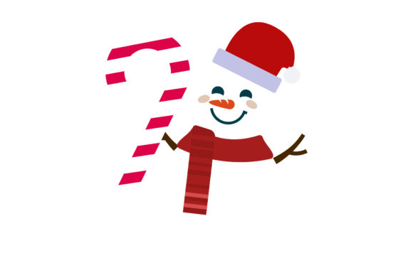 Snowman Christmas Candy Stick Vector Graphics